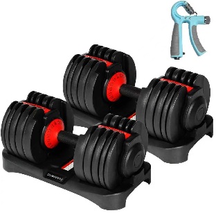 Mancuernas ajustables de 40 kg. con cambio de peso rapidamente con solo 1 giro