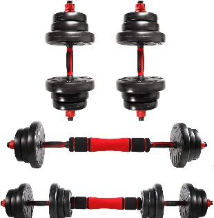 Mancuernas ajustables y pesas para gym en casa