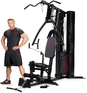 Maquina de musculacion con columna de pesos de 90 kg con resistencia 115 kg.